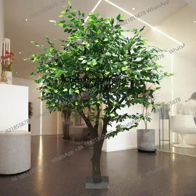 

D176 Simulation Tree Fake Trees Banyan Large Plant Living Room Pachira Macrocarpa Solid Wood Trunk Hotel Decoration
