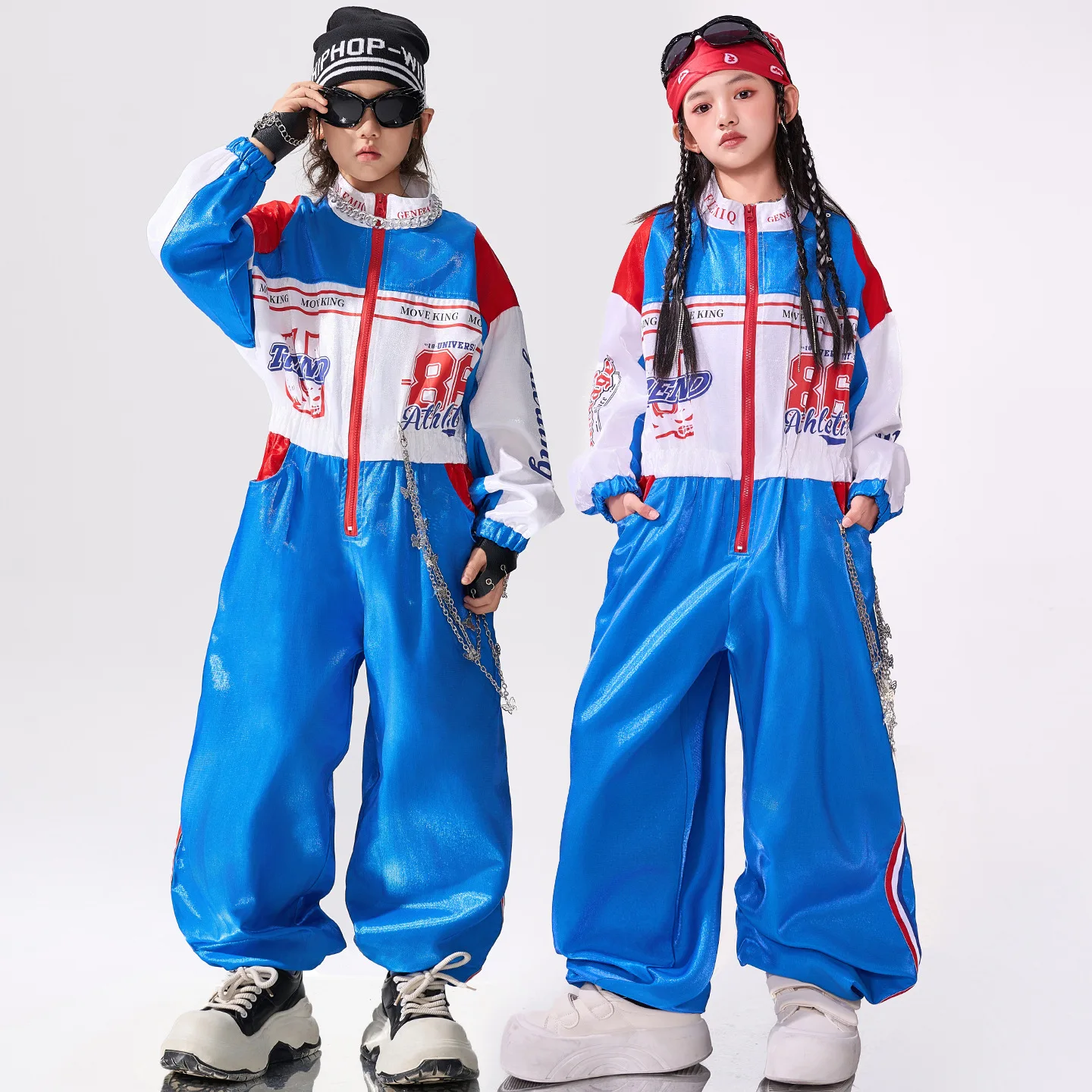 Teeange Hip Hop Modern Jazz Dancing bodysuit Girls K-pop Jumpsuits Kids Streetwear Children Girl Group Dance Overall Clothes Set
