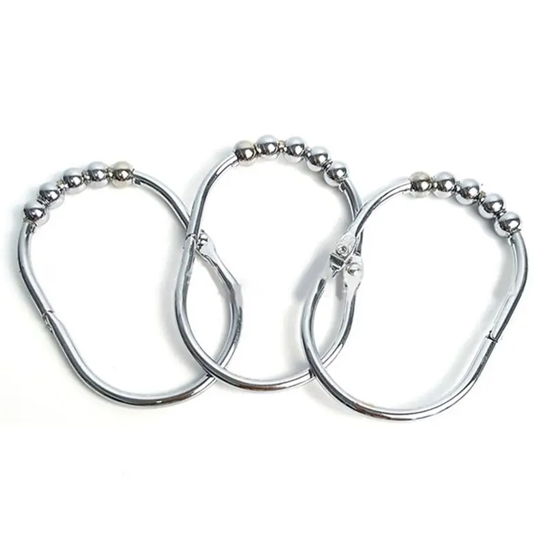 SUPERSALE 24Pcs Chrome-Plated Shower Curtain Hook Ring, Suitable for Shower Curtain Hook of Shower Bar in Bathroom