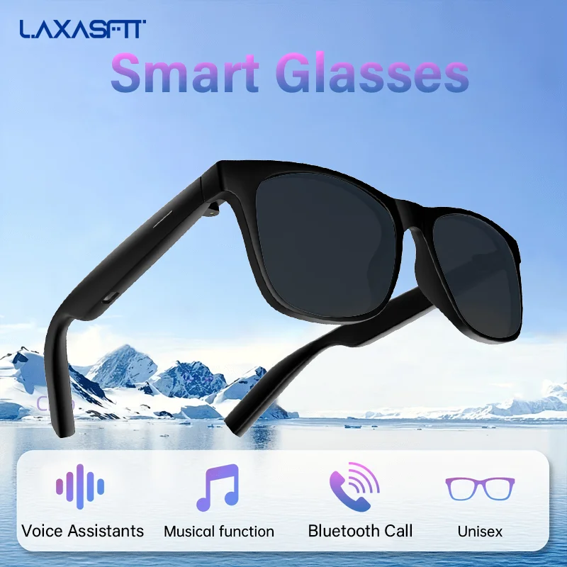 

LAXASFIT новые умные очки-гарнитура 2-в-1 с защитой от ультрафиолета, портативные музыкальные солнцезащитные очки с микрофоном, умные солнцезащитные очки для голосовых вызовов
