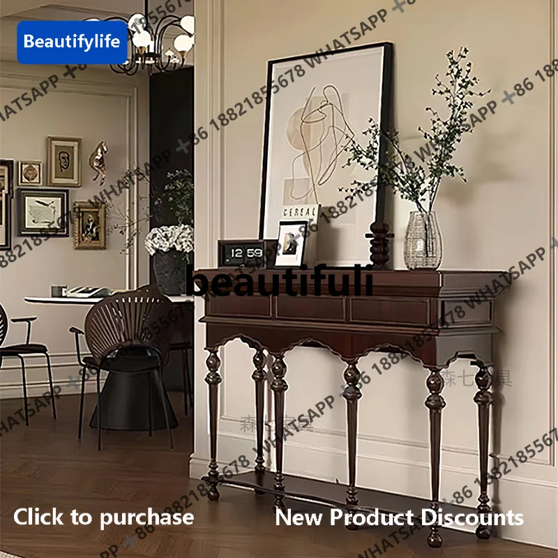 

D183 Французский винтажный шкаф для прихожей из цельного дерева, настенный шкаф для гостиной, винтажный сервант