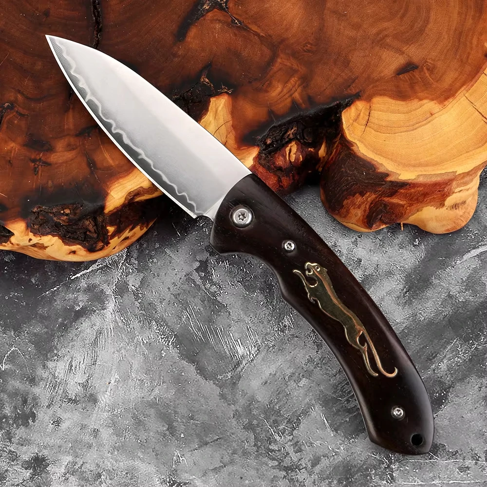 

High-Hardness 3-Layer Composite Steel Folding Knife Portable Outdoor Camping Hiking Fishing Kitchen Fruit Knife EDC Tool