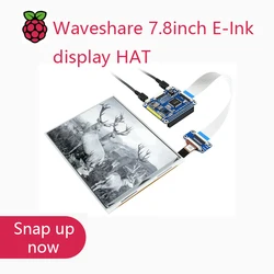 Waveshare 7.8inch E-Ink display HAT for Raspberry Pi, 1872*1404 resolution,IT8951 controller, USB/SPI/I80/I2C interface