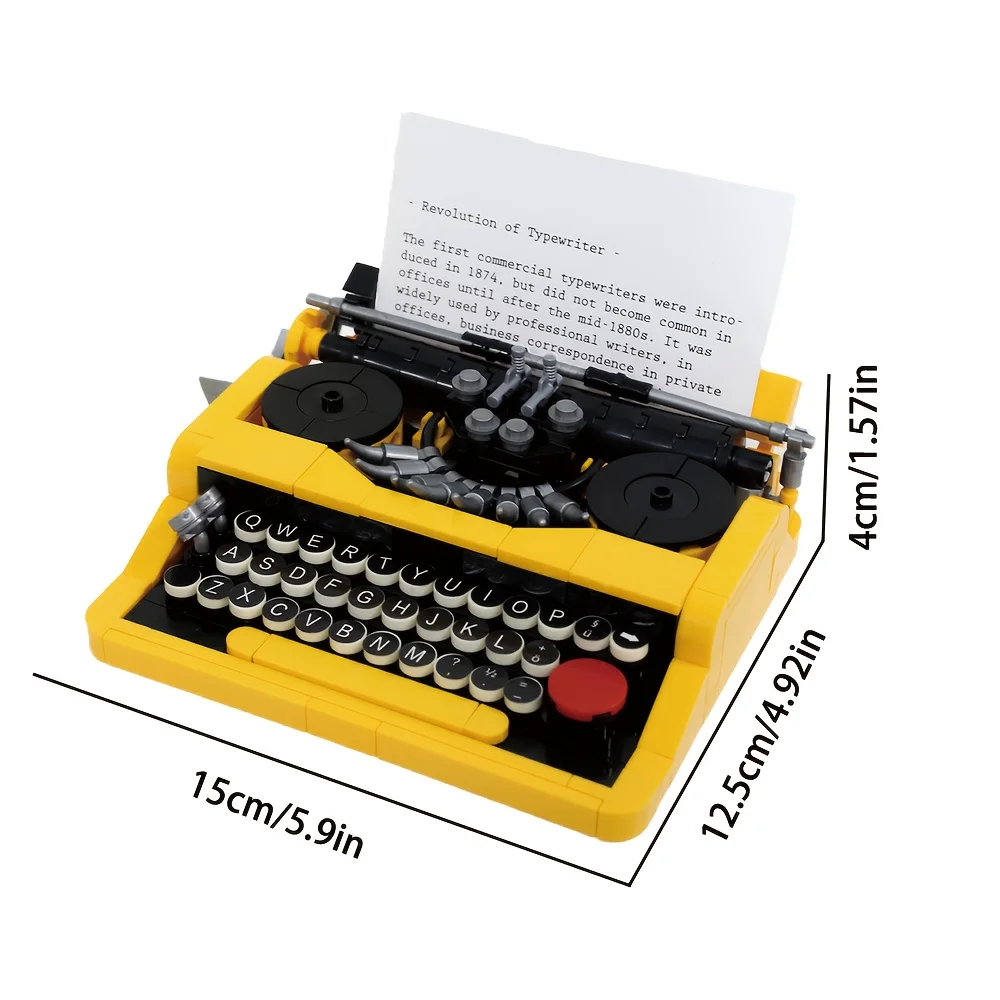 Set modello macchina da scrivere retrò - Dettagli ad alta definizione, esperienza di assemblaggio interattiva - Regalo di Halloween/Natale/Compleanno
