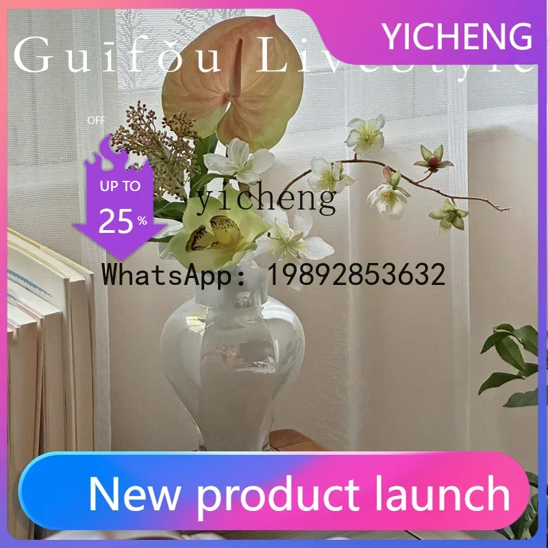 X7 pearlescent colorful handmade glass vase fishtail flower ware home decoration table decoration