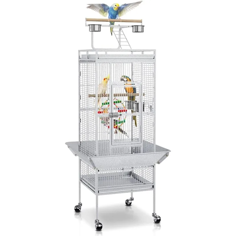 

PRO 61-inch 2in1 Large Bird Cage with Rolling Stand Playtop Parrot Chinchilla Finch Cage Macaw Conure Cockatiel Cockatoo Pet Hou