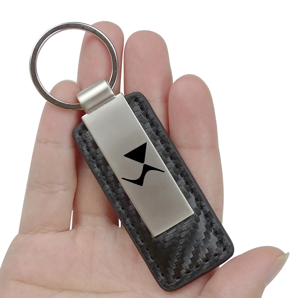 High Quatity Car Key Rings For Citroen DS Spirit DS3 DS4 DS5 DS6 DS7 Crossback DS9 Leather Metal Key Chain Emblem Accessories