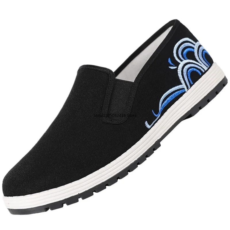 أحذية كونغ فو القطنية القماشية للرجال التقليدية الصينية تاي تشي فنون الدفاع عن النفس التدريب أحذية رياضية قابلة للتنفس يمكن ارتداؤها