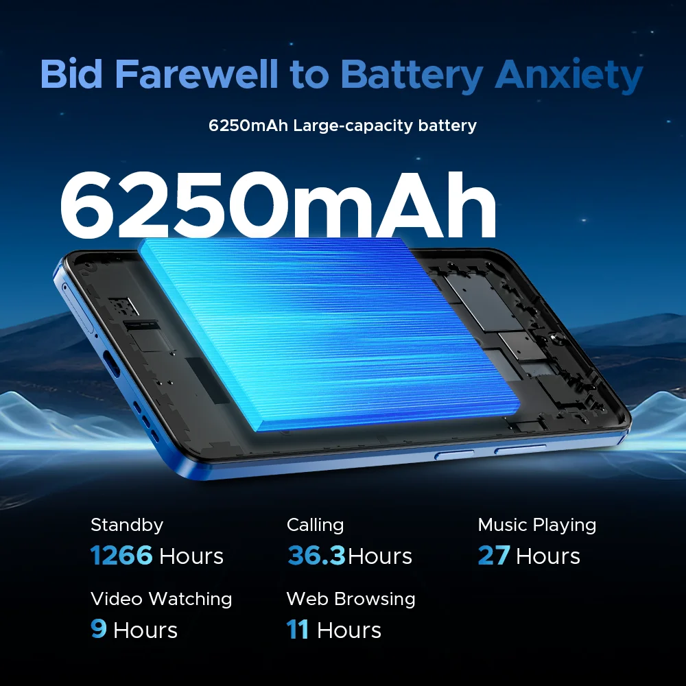 Global Version DOOGEE Note 59 5G Smartphone 8GB 128GB 6250mAh Large Battery 6.75" 120Hz UNISOC T8200 Octa Core Android 15 NFC