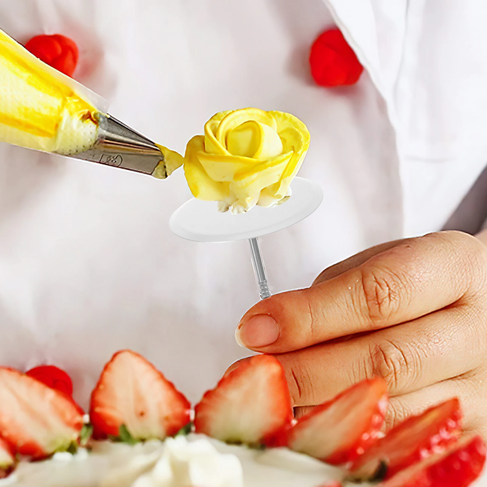 

6pcs Stainless Steel Cake Flower Decorating Tools Icing Nozzle Tips Baking Lifter Needle Kit For Dessert Beginners Wedding