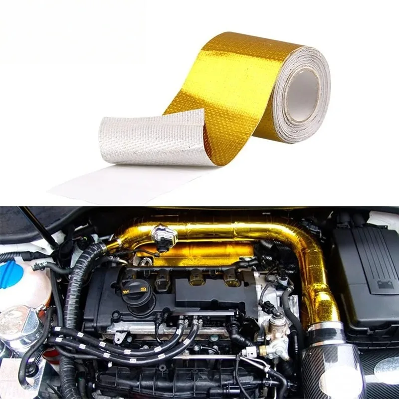 High Temperature Resistant Aluminum Foil Tape Car Exhaust Pipe Modification Tape Self Adhesive Thermal Wrap Heat Barrier Tape