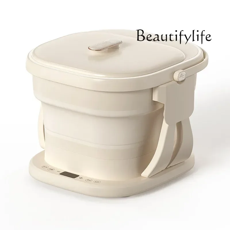 Folding foot soaking bucket massage heating household automatic intelligent foot wash basin constant temperature foot bath basin