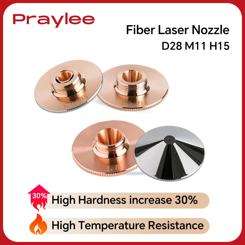 Nozzle for Laser Machine Raytools Precitec Laser Cutting Nozzles D28 M11 H15 Single Double Fiber Laser Nozzle 1.2 1.5 1.8 2. 0