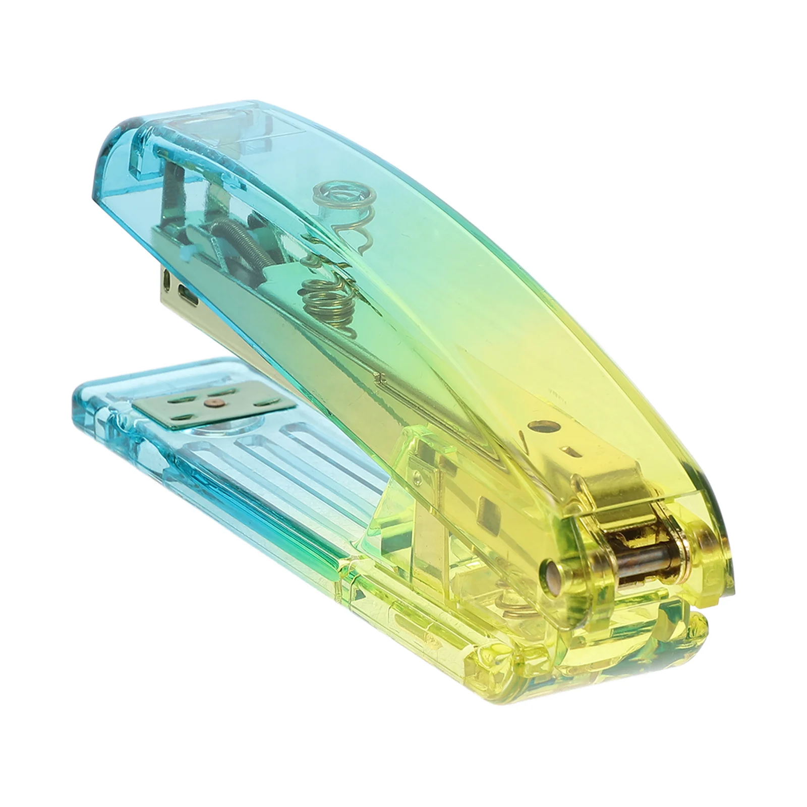 Blue Yellow Gradient Acrylic Stapler Modern Desktop Stapler for Office Home School Heavy Duty Handheld Stapling Machine Desk