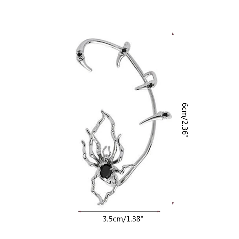 E15E pająk klips do kości ucha fajny nausznik bez perforacji kolczyki Climber prezenty lewy prawy kolczyki na chrząstkę ucha dla