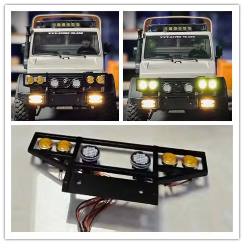 CROSSRC RC EMO NT NT6 UNIMOG U4000 U5000 1/10 Scale OFF Road Truck Bumper with winch LED Bar/Tuned pipe  RGT EX86120  FJ Cruiser