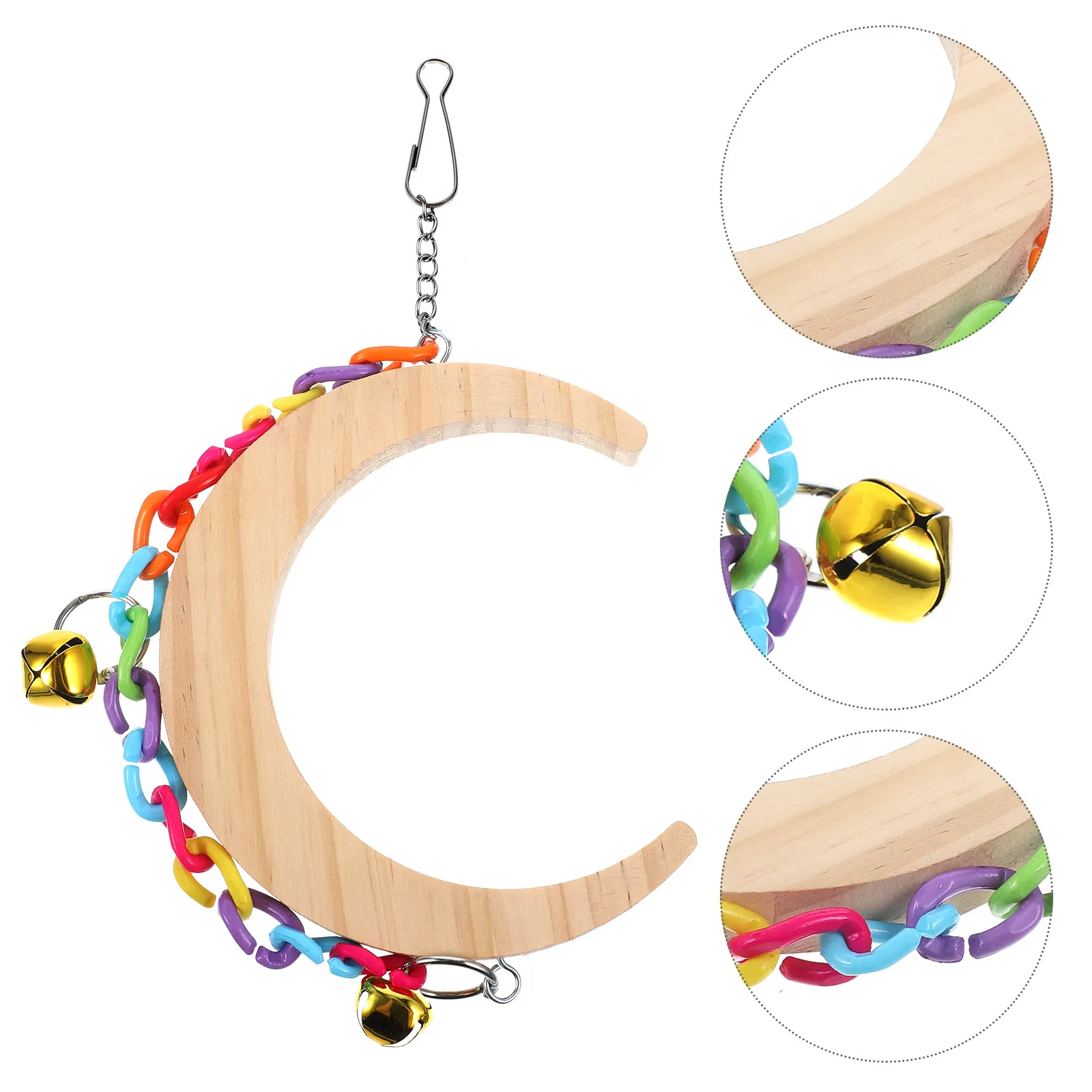 -Shaped Bird Swing for Parakeet Macaw Finch Parrot Cage Decor Fine Craftsmanship Bite-Resistant Wear-Resistant