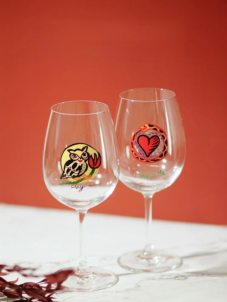 Kosta Boda Crystal Glass Cup Creative Highball Wine Glass Red Wine Glass Home Use Friendship Design Handmade Minimalist Style