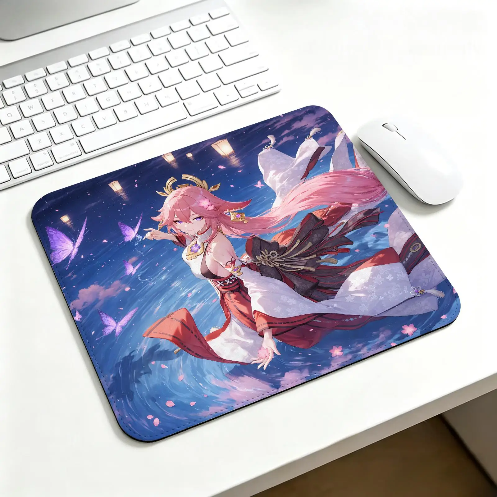 Mouse Pad Regular gaming mouse pad Office mouse pad Genshin Impact Yae Miko Laptop desk mat Stitched edge S/M/L size mouse pad