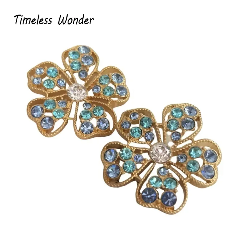 

Timeless Wonder Retro Zircon Geo Floral Stud Earrings for Women Designer Jewelry Runway Gift Brincos Cute Top Luxury Brand 3622