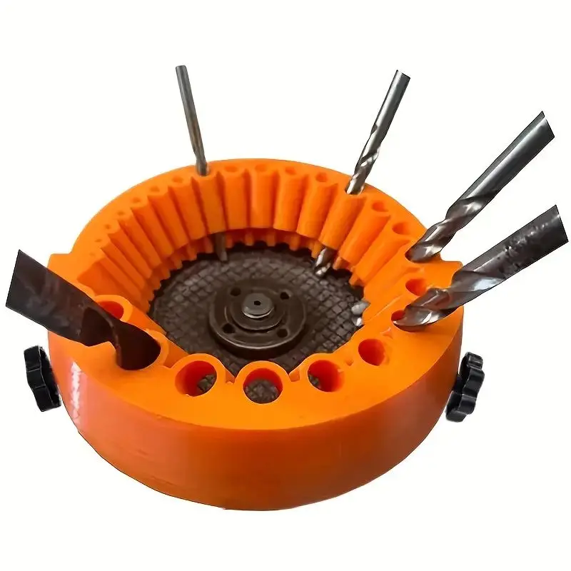 Electric Drill Bit Sharpener W/ 20 Grinding Stations, for 2-13mm Bits, Durable Plastic, Fits 125mm Grinders | Includes Holder