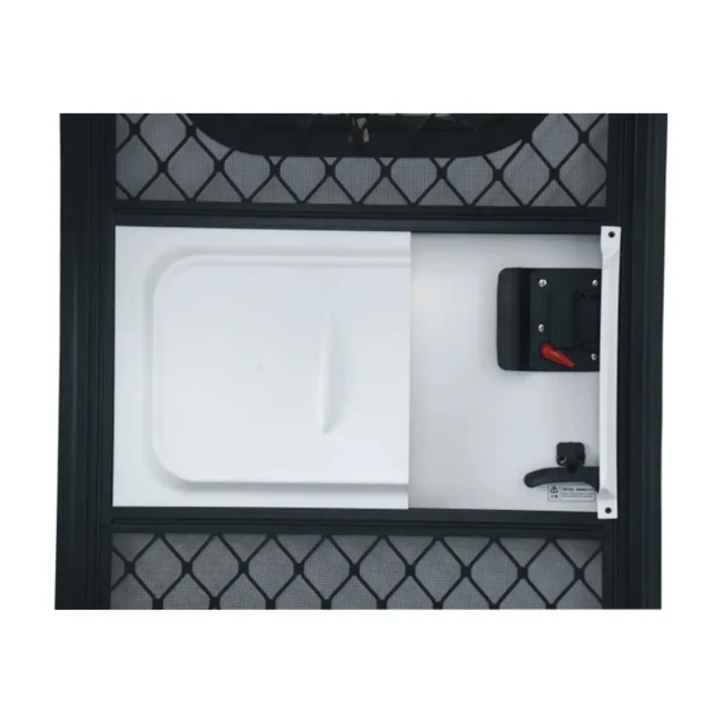 حار بيع حجم مخصص سبائك الألومنيوم الإطار متنقل مقطورة قافلة RV الباب مع نافذة منزلقة عمودية وقفل