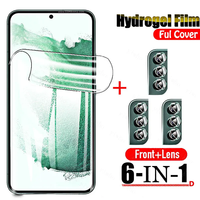 

6in1 Soft Hydrogel Film for Samsung Galaxy S22 Plus 5G S21 S20 FE Ultra Plus Note 20 Screen Protector on S21+ S22+ Not Glas Lens