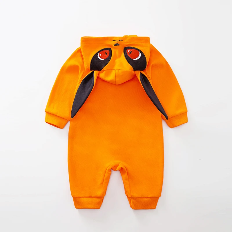 Orange Fox Cartoon Lovely Baby Hoodie Clothes Toddler Costume Romper Jumpsuit Spring Autumn 0-18 months Newborn Long Sleeve Soft