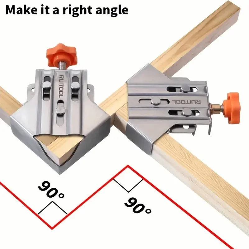 Imagem -06 - Clipe de Ângulo Direito de Carpintaria Ajustável Picture Frame Strong Clamp Braçadeira de Placa de Madeira Ferramentas Manuais de Carpinteiro Aço Inoxidável