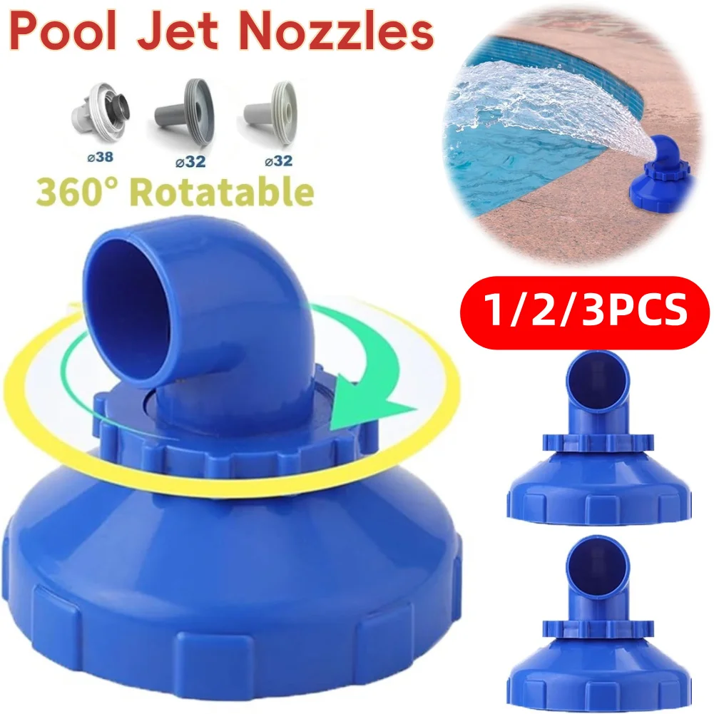 1/2/3PCS Pool Jet Nozzles  360 Degree Rotation Jet Nozzles Plastic Pool Return Nozzle Pool Jet Nozzle Replacement Pool Accessory