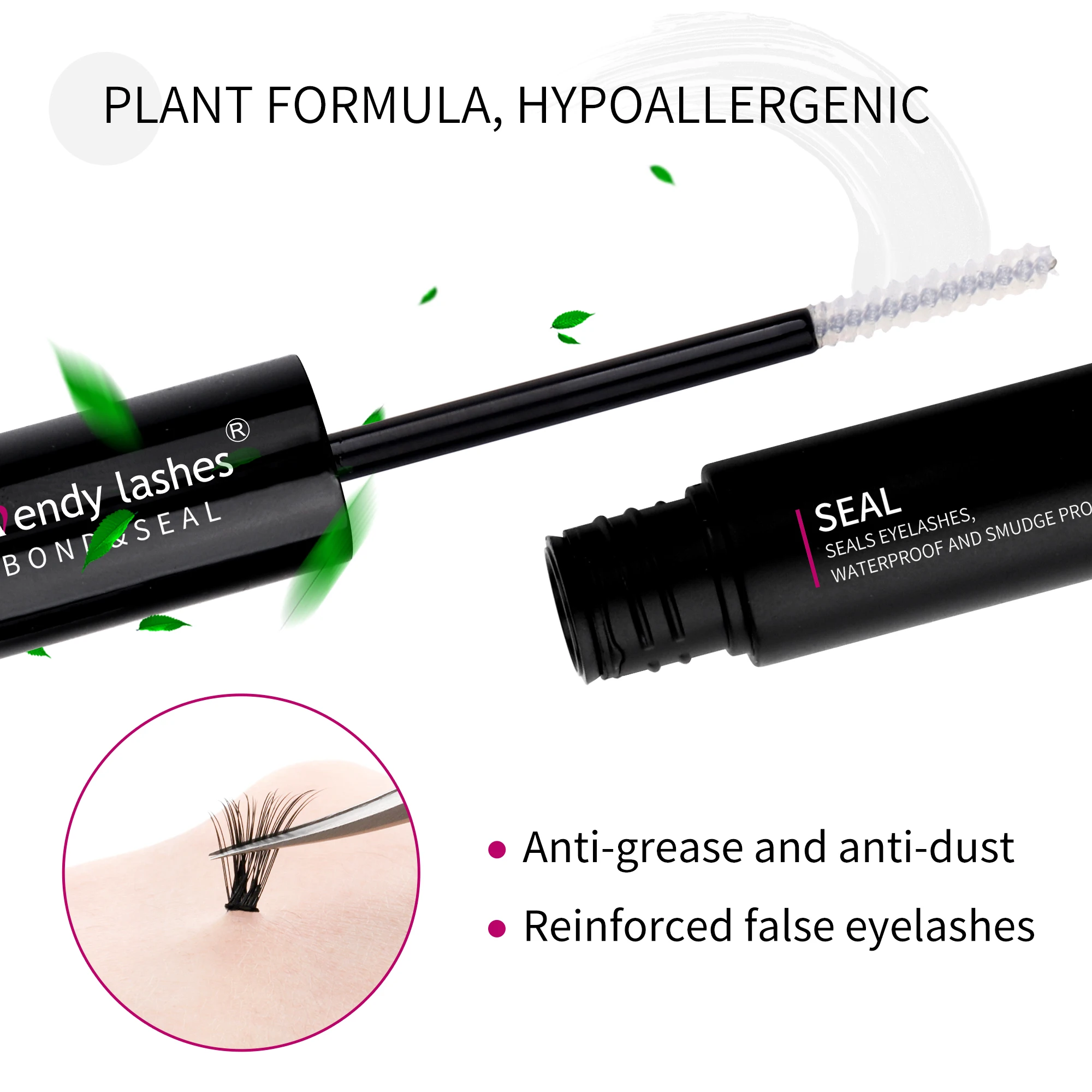 Wendy Lashes Cluster Lash Glue Long Lasting Grafting Lashes Dark-Black Waterproof Quick Drying Make Up Eyelash Glue 10ml