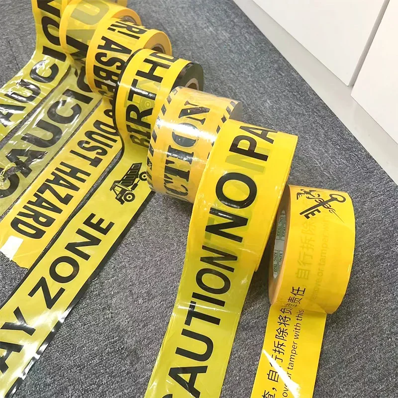 

100M Construction Caution Tape Truck Party Festival Warning Tape Yellow Red Caution Party Decor PE Festival Letter Tape