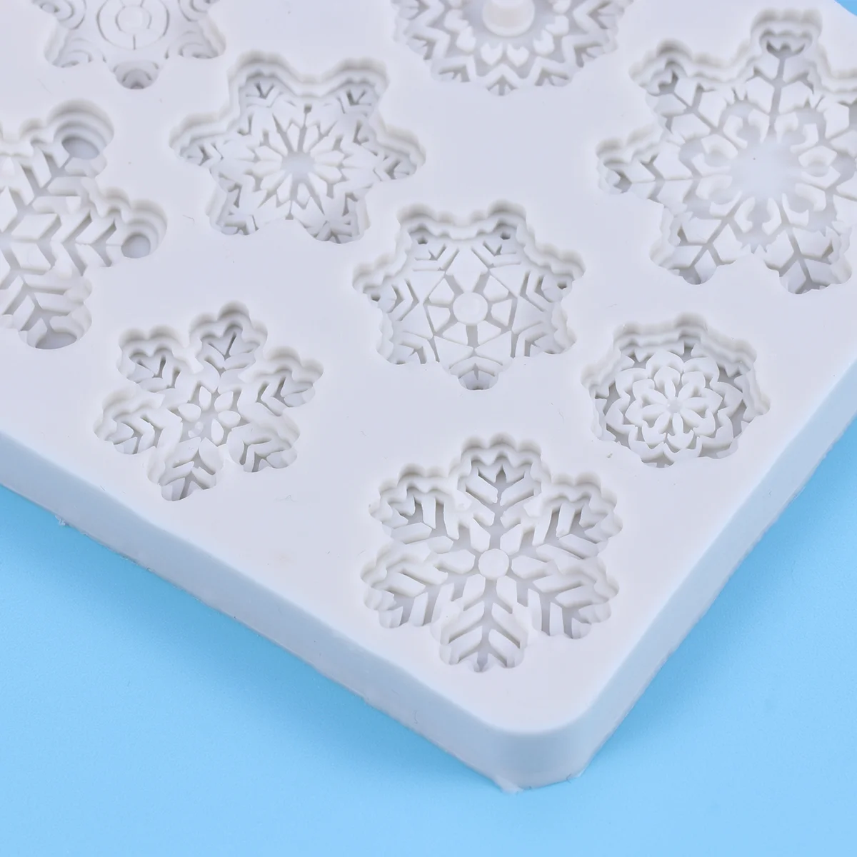 10 Cavity Christmas Snowflake Fondant Baking Molds Cake Mould Silicone Chocolate