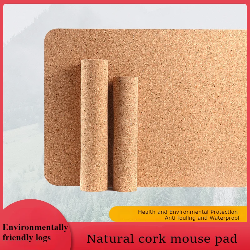 Natural Cork Mouse Pad Eco-friendly Thickened Large Laptop Desk Mat Custom Office Gaming Mouse Mat Gamer Accessories Keyboardpad