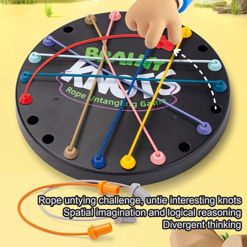 

Twisted Rope Puzzle Game Brainy Knots Rope Untangling Board Game Rope Knots Challenge Game String Solution Central Lacing Toys
