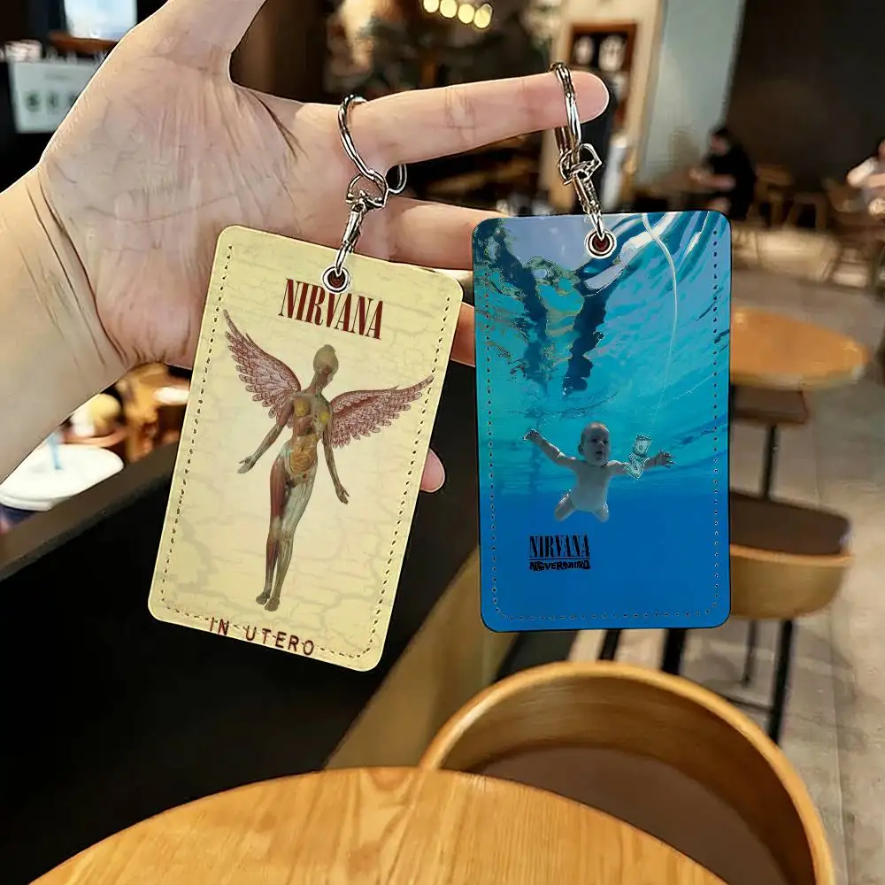 Band N-Nirvana-S Card Holder Keychain Key Ring Door Lock Access Protective Case For Security Gift