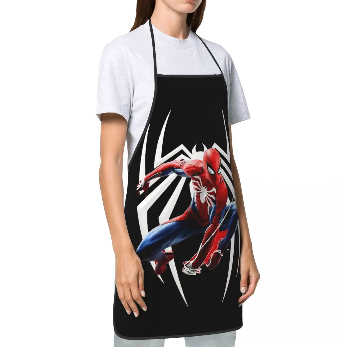 Spider Superhero Spider Man Apron Water & Oil Resistant Adjustable Baking Aprons for Men Women Chef Gifts