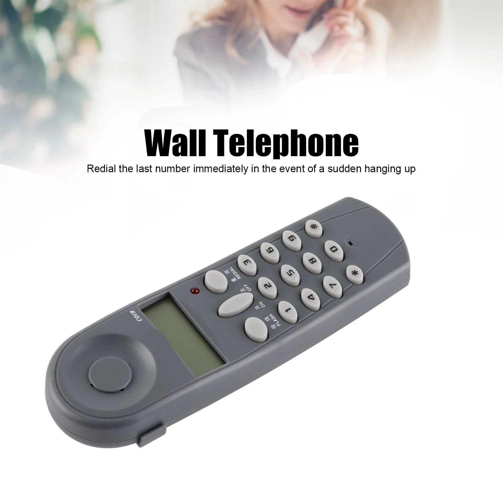 Telefono fisso sospeso per la casa Telefono da parete con cancellazione del rumore Ricomposizione