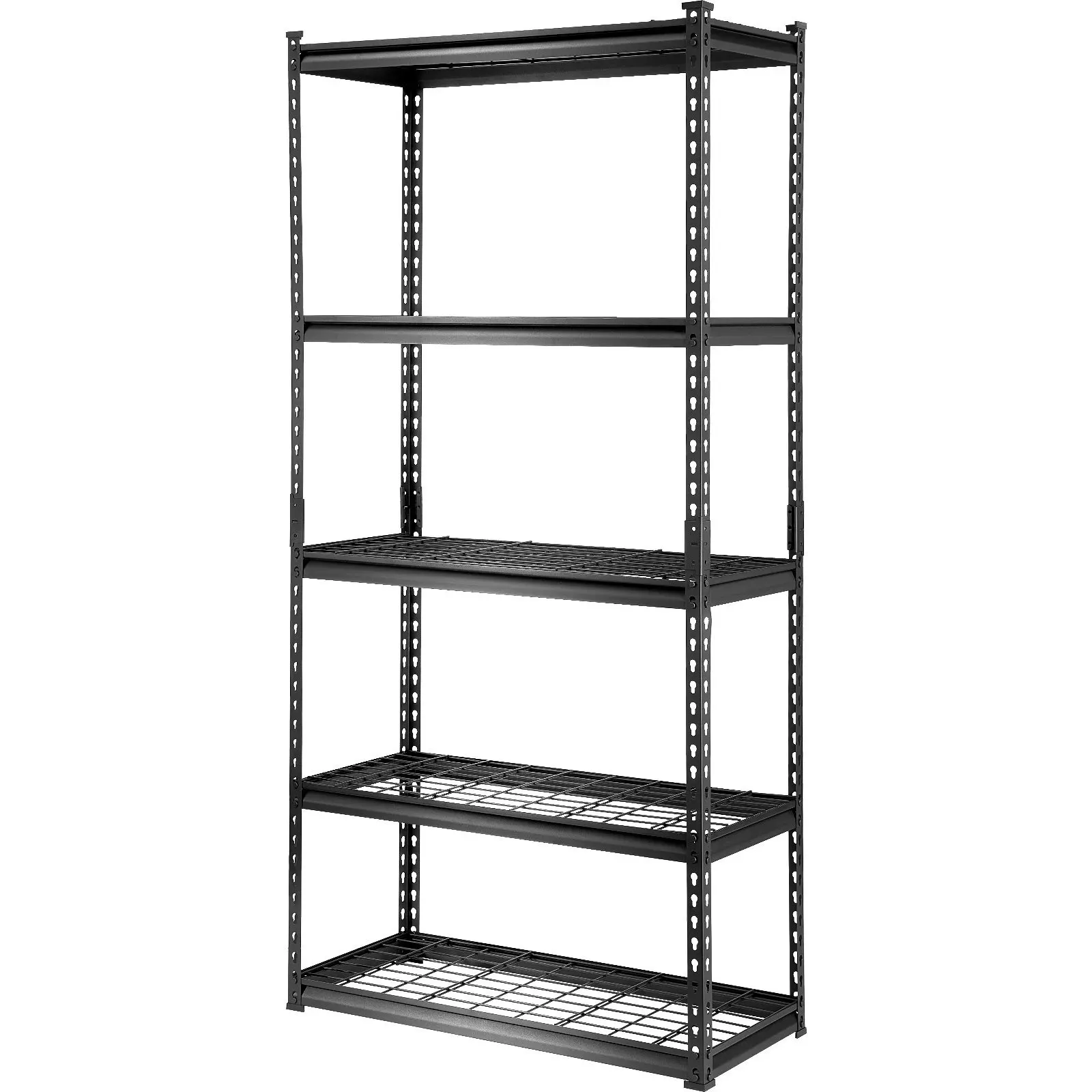 Storage Shelving Unit, 5-Tier Adjustable, 2000 lbs Capacity, Heavy Duty Garage Shelves Metal Organizer Wire Rack, Black