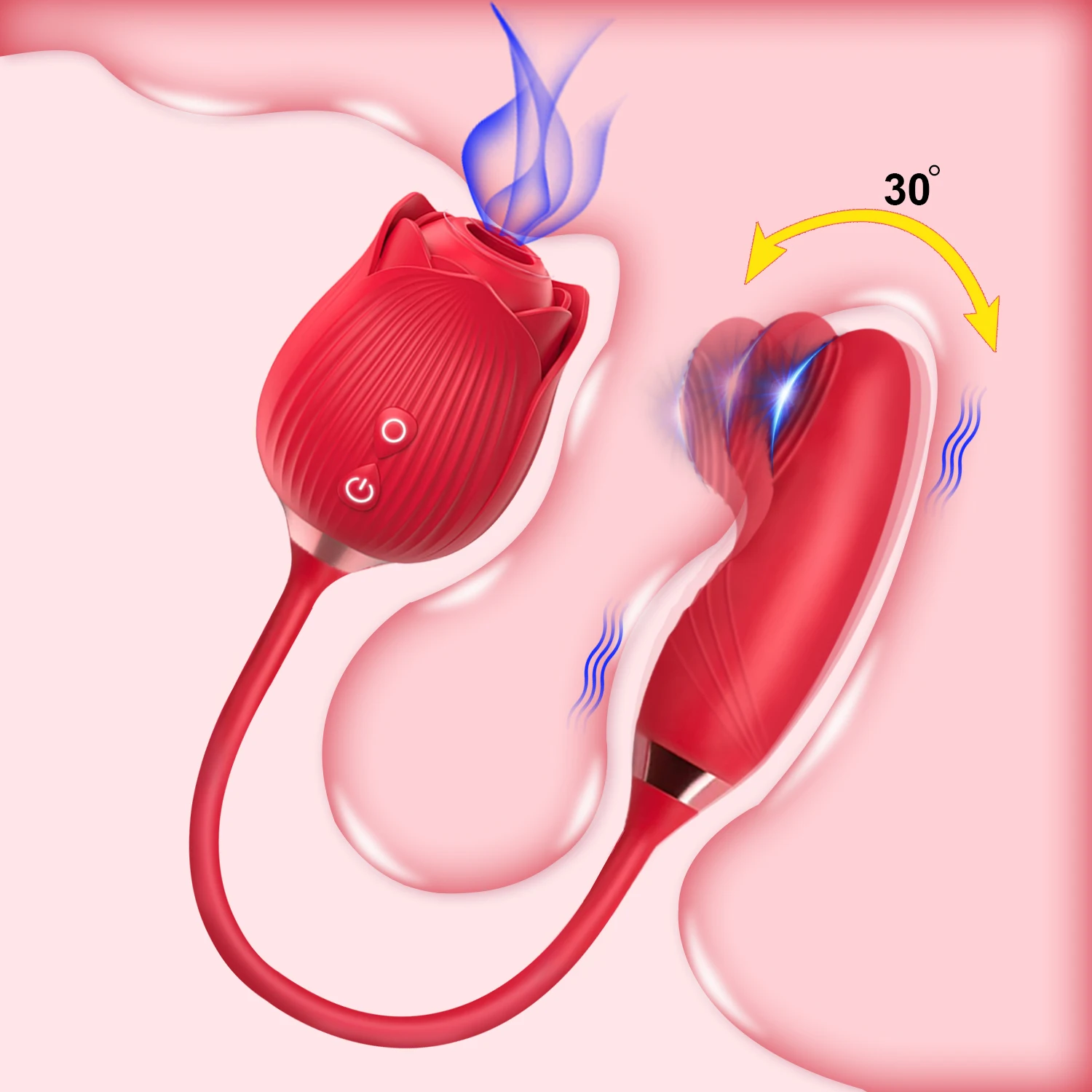 لعبة الورد مص الهزاز تذبذب G بقعة هزاز دسار للنساء 2 في 1 البظر الحلمة مصاصة المهبل محفز لعبة جنسية للتدليك