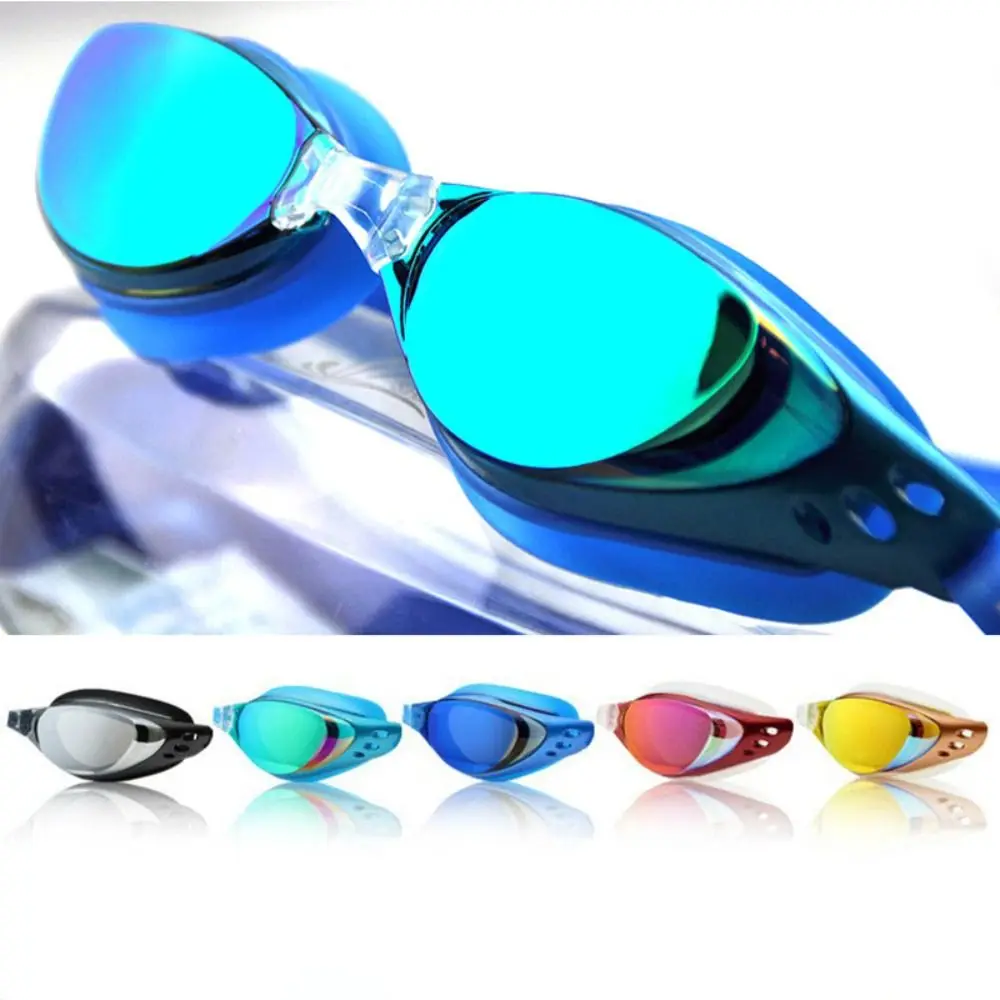 Gafas de natación con lentes antivaho, impermeables, Anti-UV, galvanoplastia, antifugas, suaves, para buceo y natación