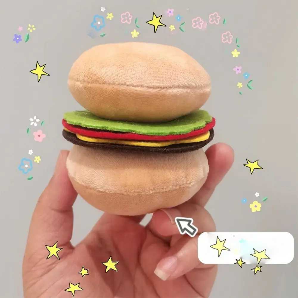 Unique Hot Dog Hamburger Doll Sandwich Kawaii Plush Pendant Bag Ornament Stuffed Food Keychains Gifts