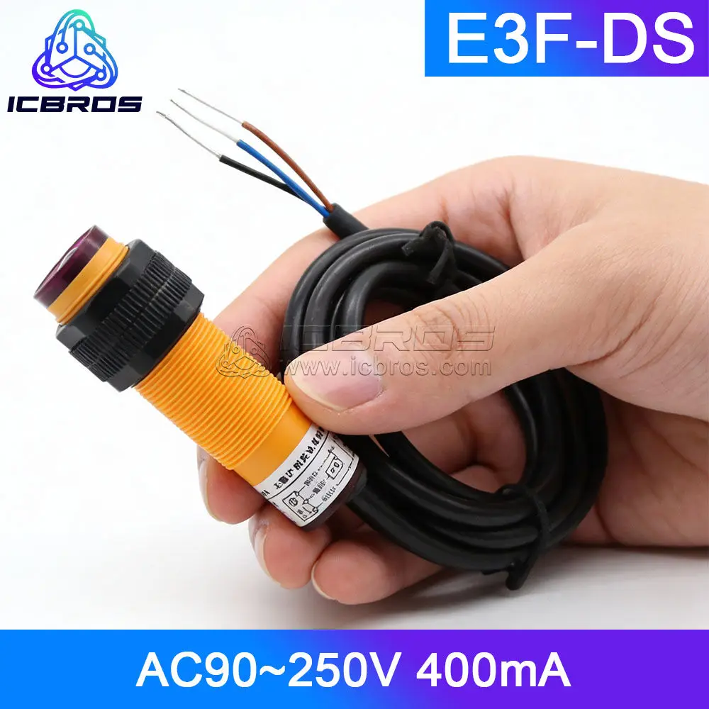 

Датчик фотоэлектрического переключателя E3F-DS10Y1 E3F-DS10Y2 E3F-DS30Y1 E3F-DS30Y2 AC 220 В двухпроводной нормально открытый