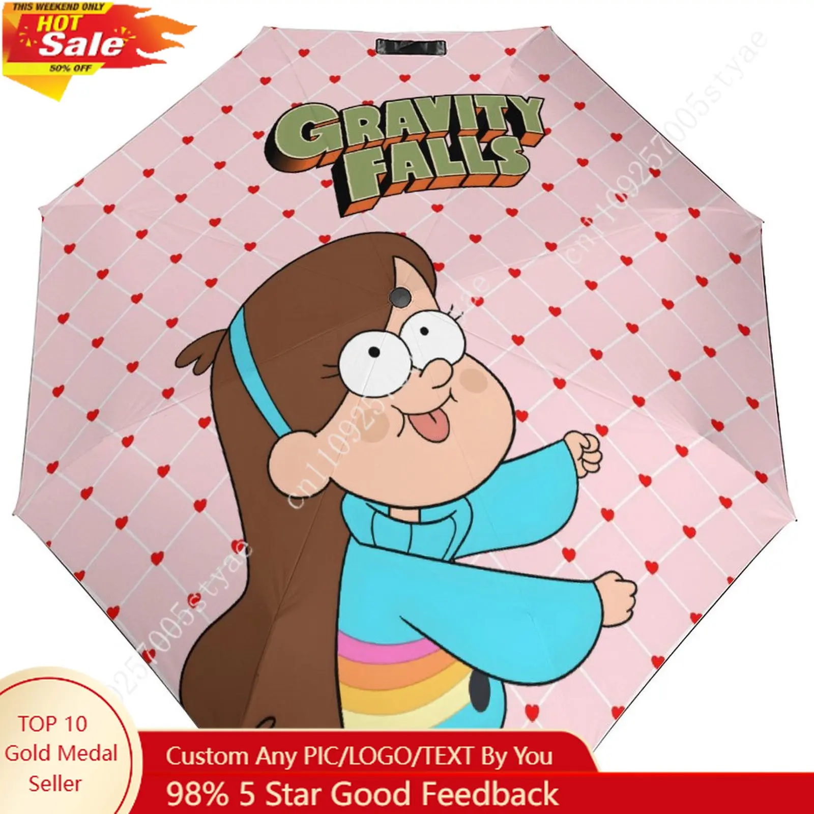 

Mabel Pines Umbrella Disney Cartoon 3 Fold Auto Suitable Both Sunny Rainy Days Decoration Gifts Custom Umbrella Cosplay