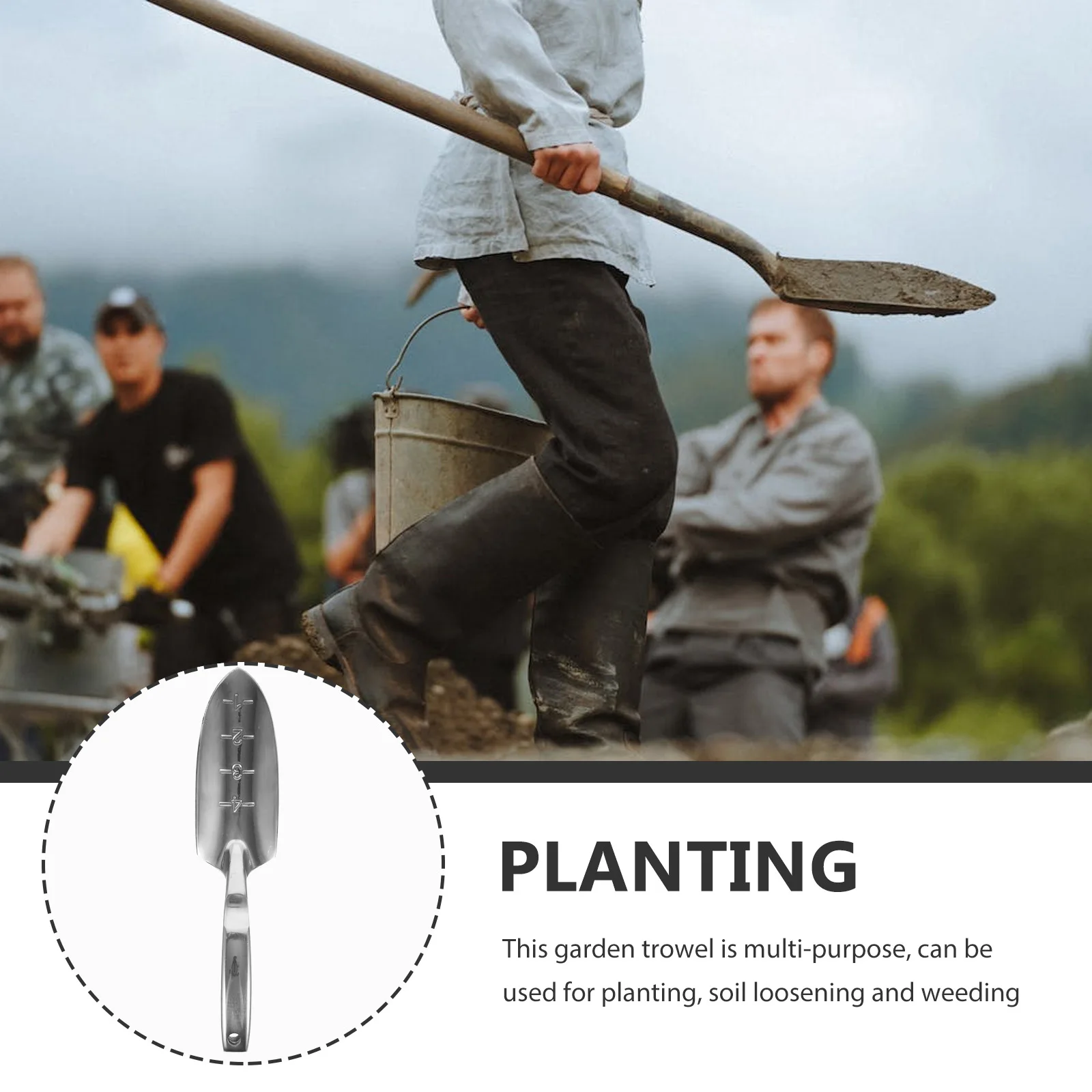

Garden Shovel Tool Small Digging Manual Outdoor Dirt Spade Trowel Multi Purpose Planting Soil Loosening Weeding Hard Metal