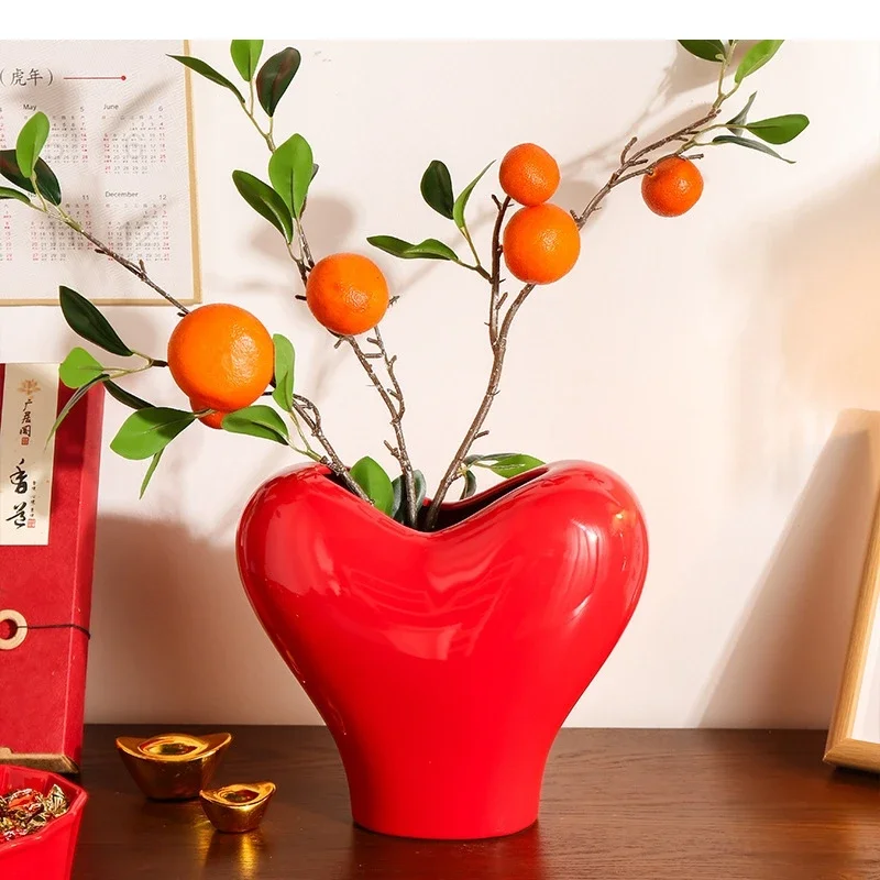 Love Vase Ceramic Flower Arrangement Art Creativity Table Decoration Dried Modern Home Accessories