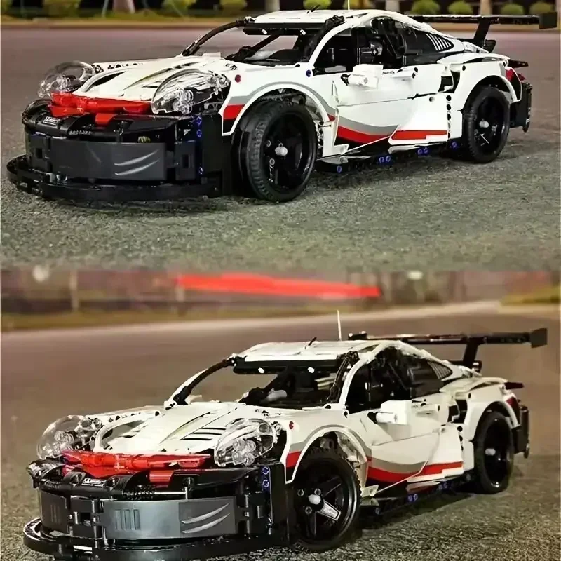 Técnico 1580 + peças ser compatível com 911rsr clássico corrida montado blocos de construção carro esportivo modelo tijolos veículos conjuntos brinquedos