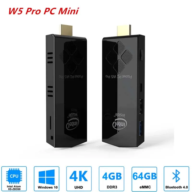 SZBOX W5 PRO Mini PC TV Stick Windows 10 Intel Atom Z8350 4GB/8GB RAM 64GB/128GB ROM 2.4G/5G WiFi Micro PC Computer Stick #1