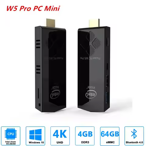 SZBOX W5 PRO Mini PC TV Stick Windows 10 Intel Atom Z8350 4GB/8GB RAM 64GB/128GB ROM 2.4G/5G WiFi Micro PC Computer Stick
