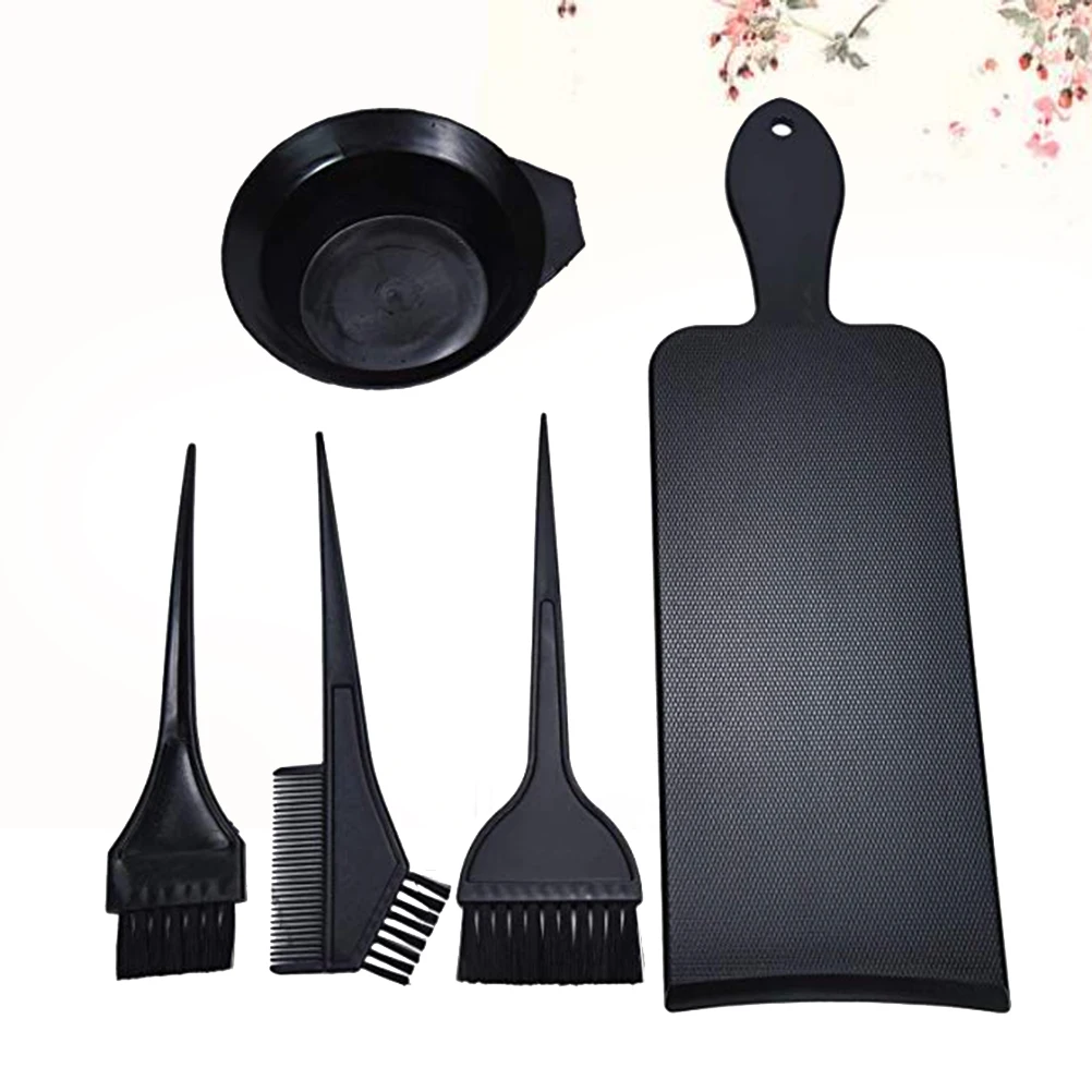 

5Pcs Hair Dye Set No Mess DIY Hair Coloring Kit Professional Salon Home Use Washable Reusable Tools Accessories